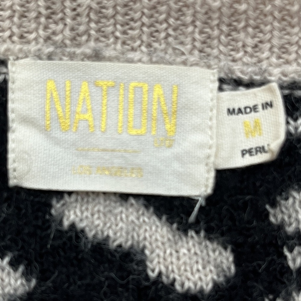Nation LTD Trixie Baby Alpaca Cotton Cheetah Print Jacquard Knit Sweater Size M - Picture 7 of 9